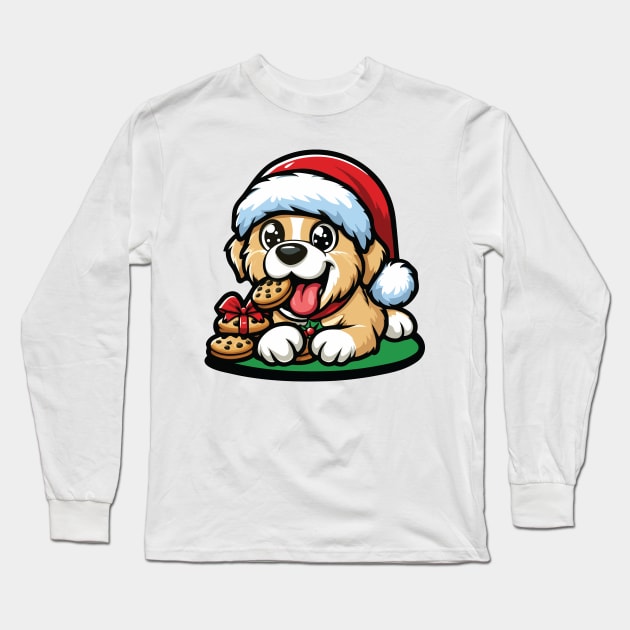 Puppy Christmas Cookies Long Sleeve T-Shirt by WPHmedia